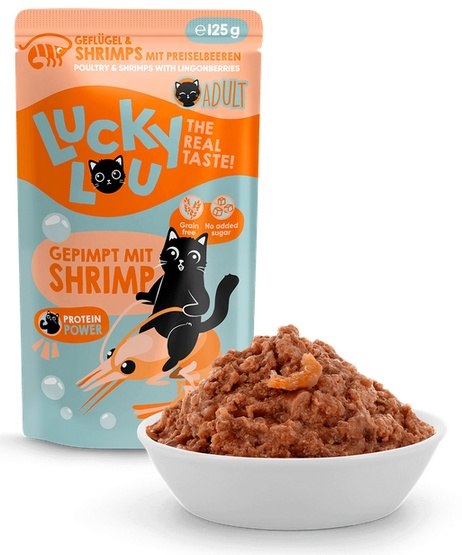 Lucky Lou Lifestage Adult Poultry & Shrimps Wet Cat Food (125 g)