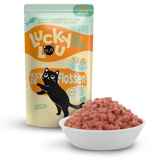 Lucky Lou Lifestage Adult Poultry & Trout Wet Cat Food (125 g)
