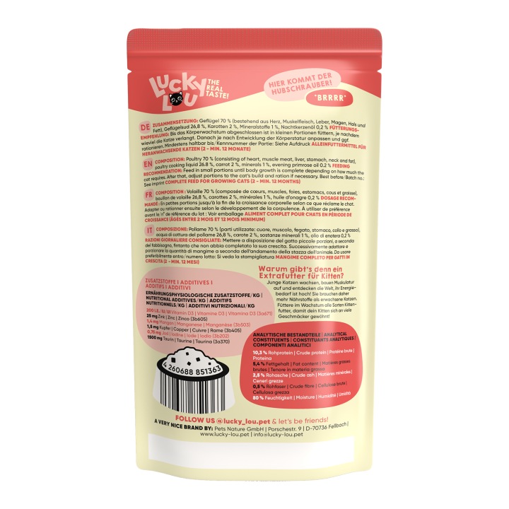 Lucky Lou Lifestage Adult Poultry Wet Cat Food (125 g)
