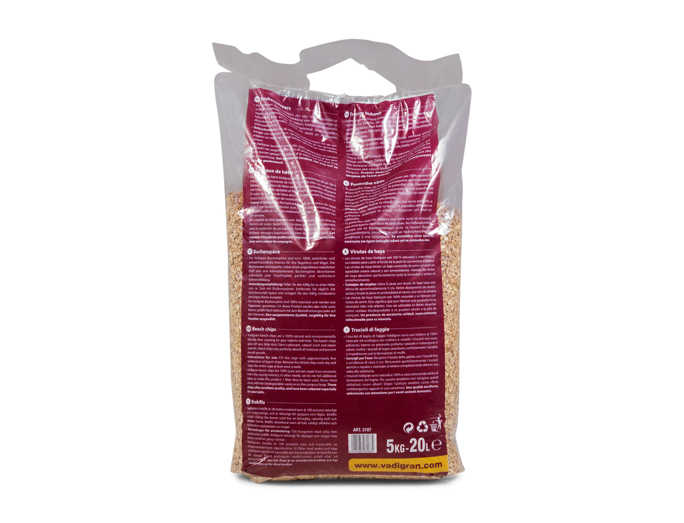 Vadigran Beech Chips Bedding 6 mm (5 kg - 20 L)