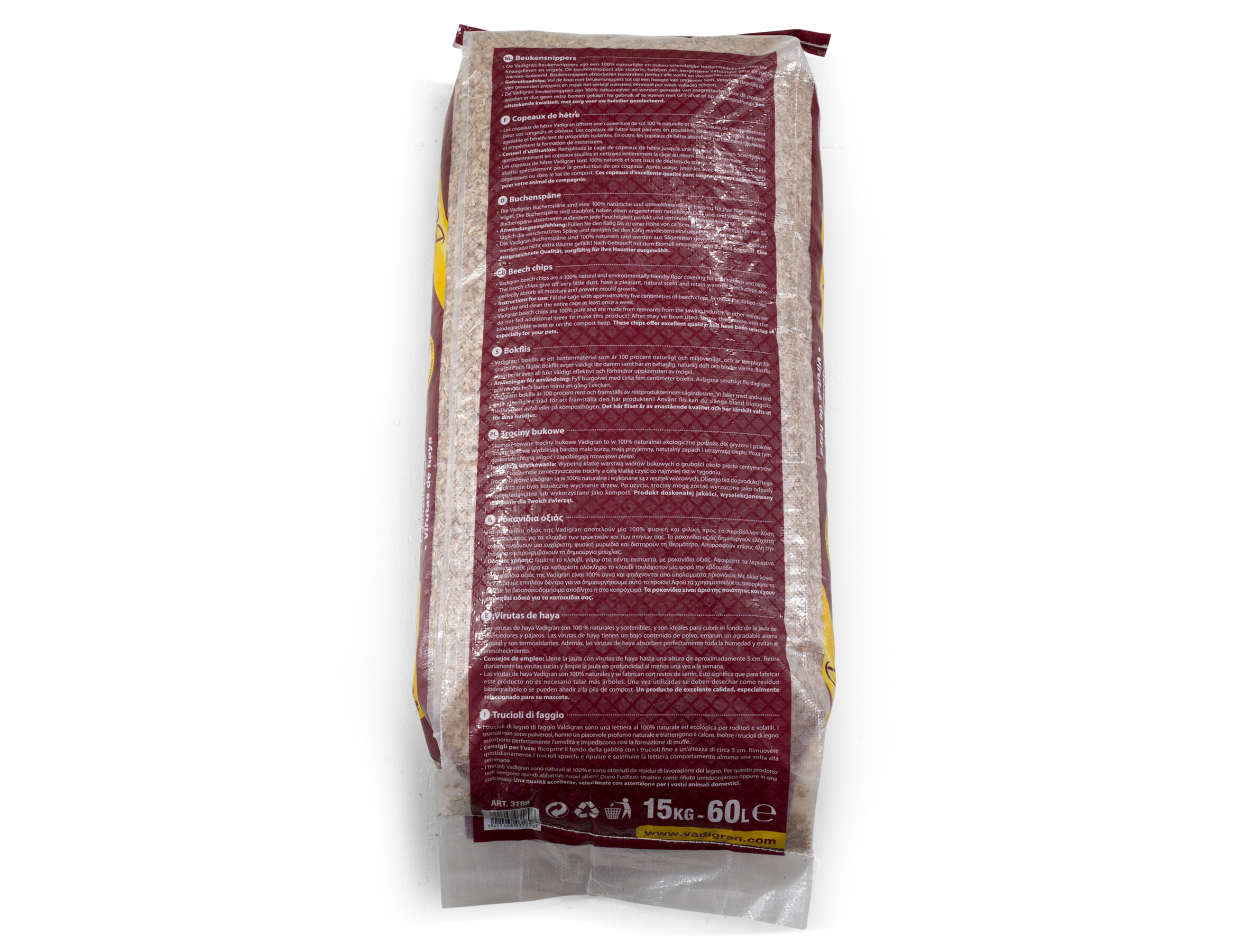 Vadigran Beech Chips Bedding 6 mm (15 kg - 60 L)
