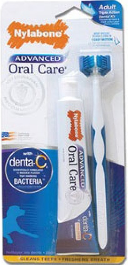 Nylabone Advanced Oral Care Triple Action Dog Dental Kit One Size
