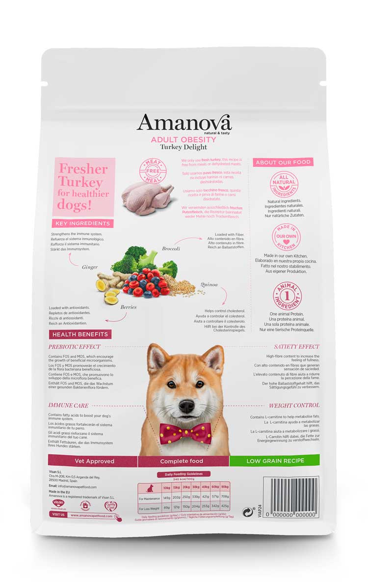 Amanova Adult Dog Obesity Turkey Delight 2kg