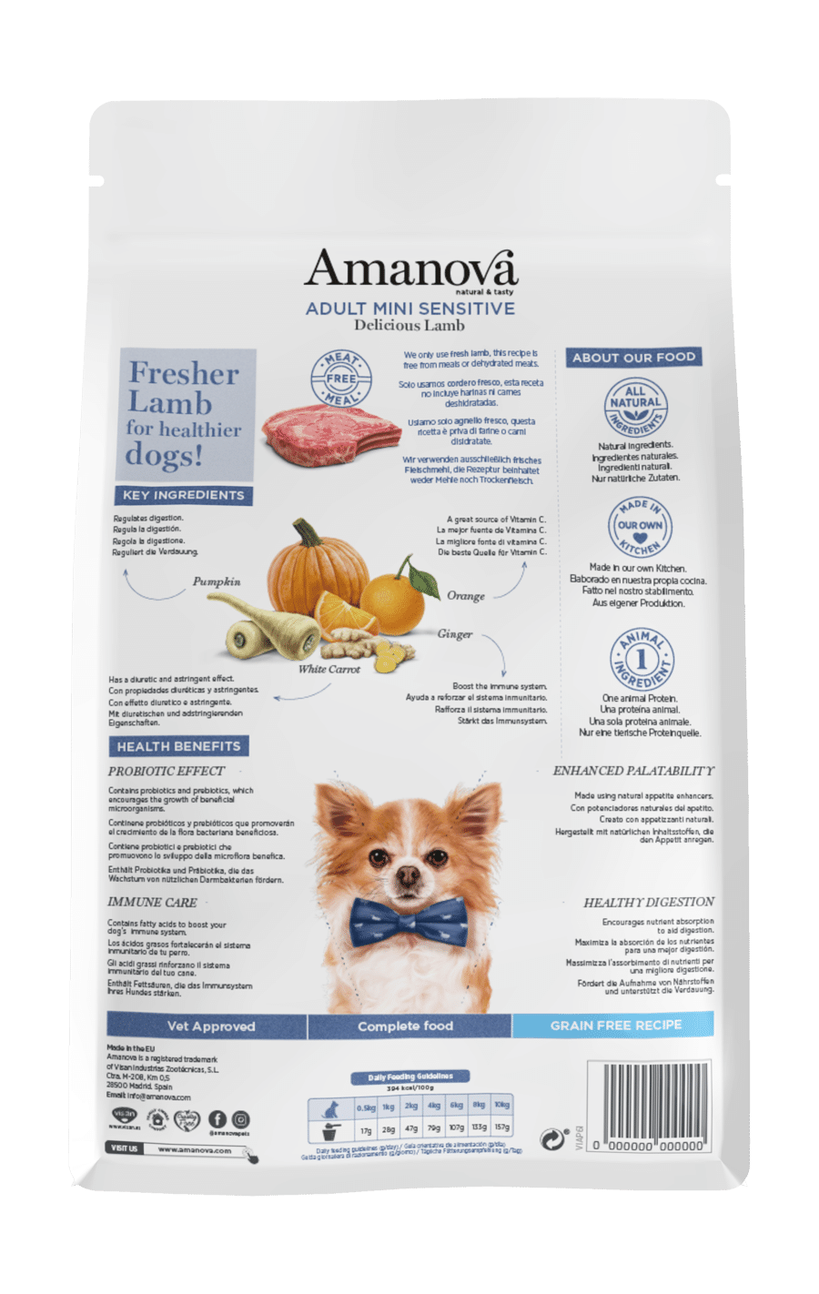 Amanova Grain Free Adult Mini Sensitive Dog Delicious LAmanovab 7kg