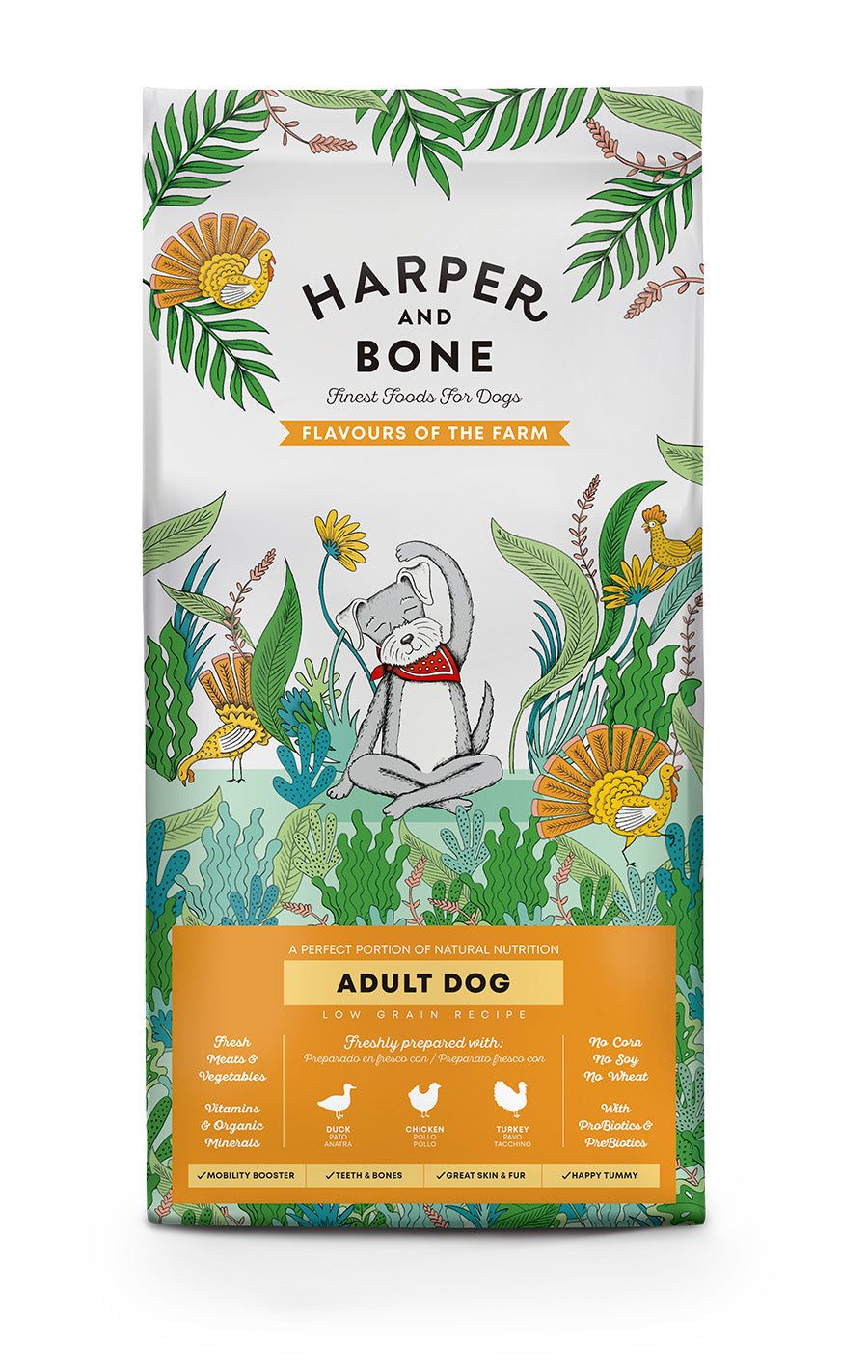 Harper and Bone Adult Dog Medium/Large Flavours of the Farm 2kg