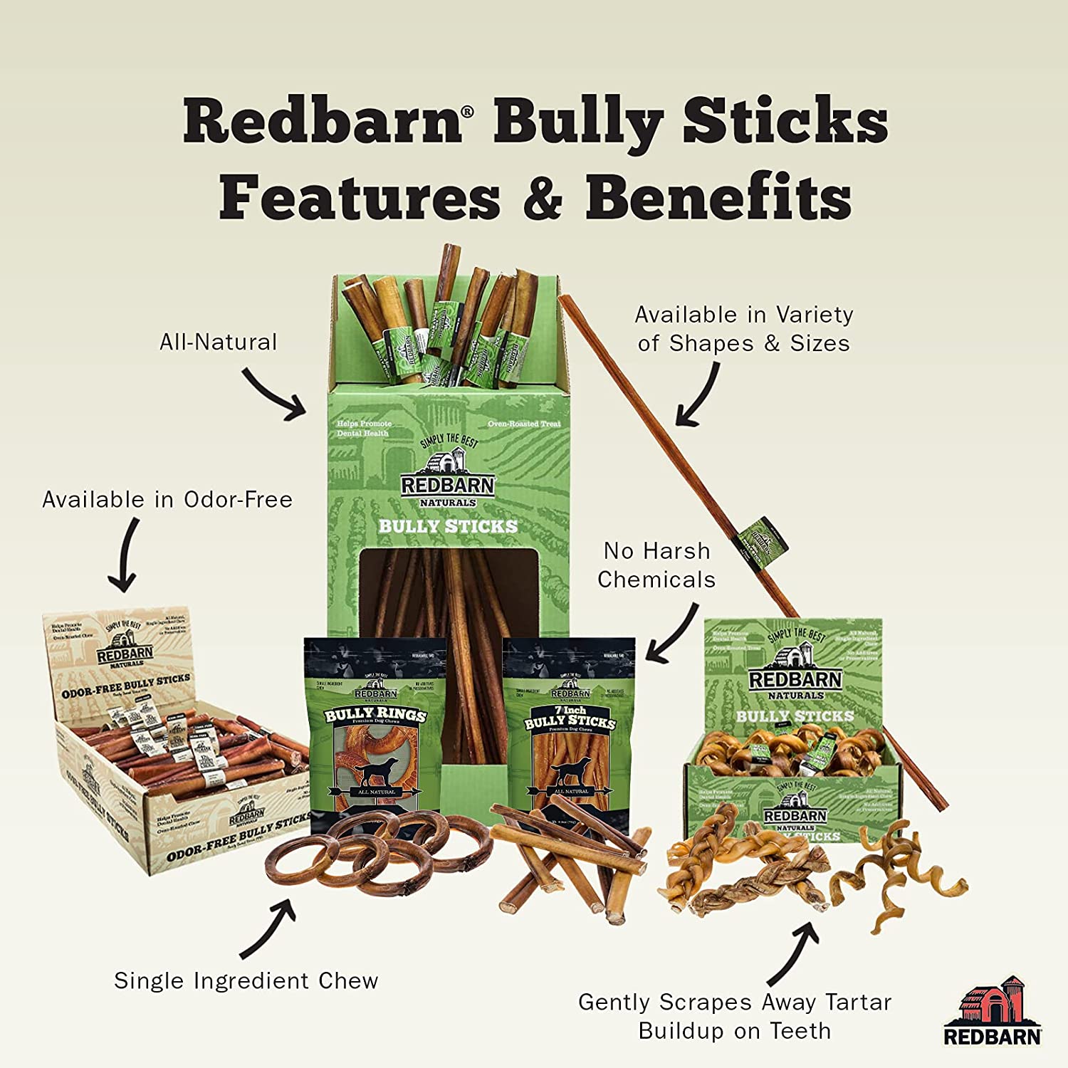 Red Barn Braided Bully Stick 5inc