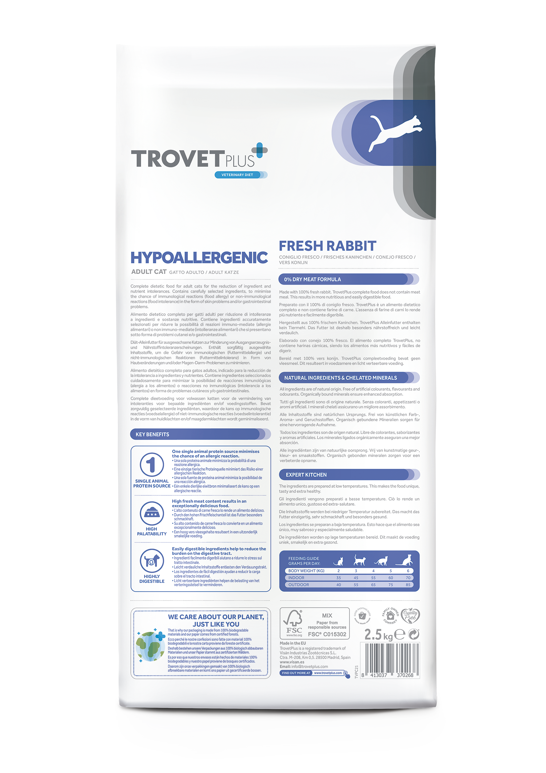 Trovet Plus Adult CAT Hypoallergenic Rabbit Veterinary Diets 2,5kg