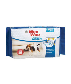 Four Paws Wee-Wee Disposable Diapers, 12 Pack Medium