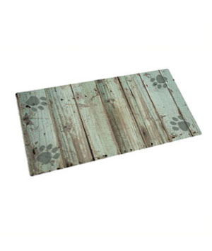Dry Mate Pet Place Mate Dogs/Cats Green Distressed Wood/Paws 12 X 20 Inches