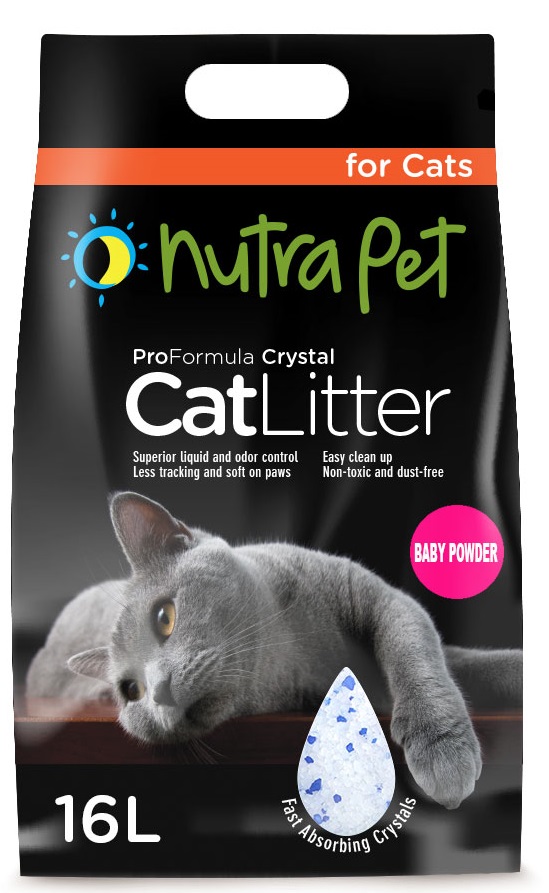 Nutrapet Cat Litter Silica Gel 16L- Baby Powder Scent