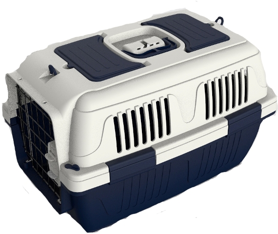 Nutrapet Dog Cat Carrier Box Closed Top Dark Blue L57CmsX W37Cms X H35 Cms