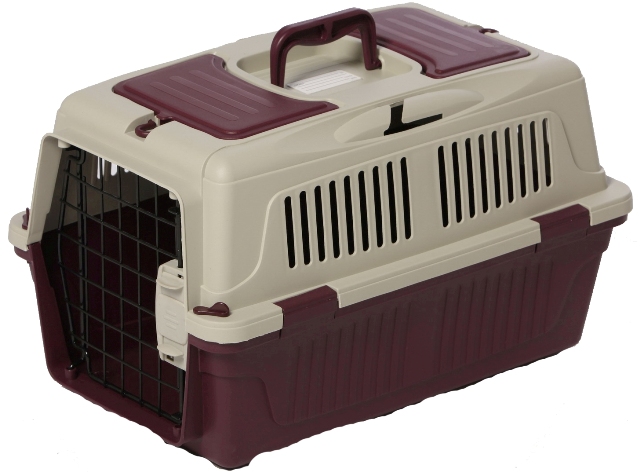 Nutrapet Dog Cat Carrier Box Closed Top Dark Red L57Cms X W37Cms X H35 Cms