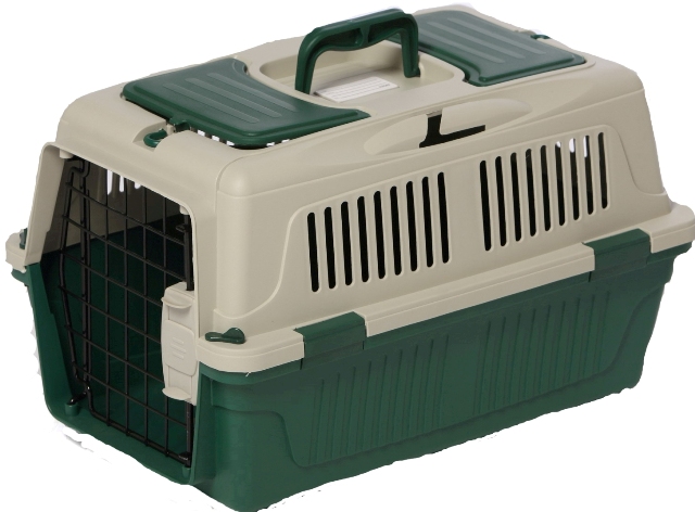 Nutrapet Dog Cat Carrier Box Closed Top Dark Green L57Cms X W37Cms X H35 Cms