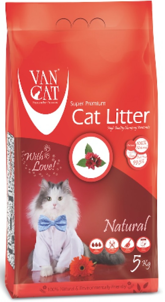 Van Cat White Bentonite Clumping Cat Litter Unscented 5Kg