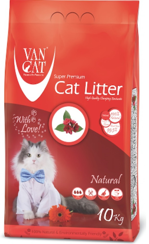 Van Cat White Bentonite Clumping Cat Litter Unscented 10Kg