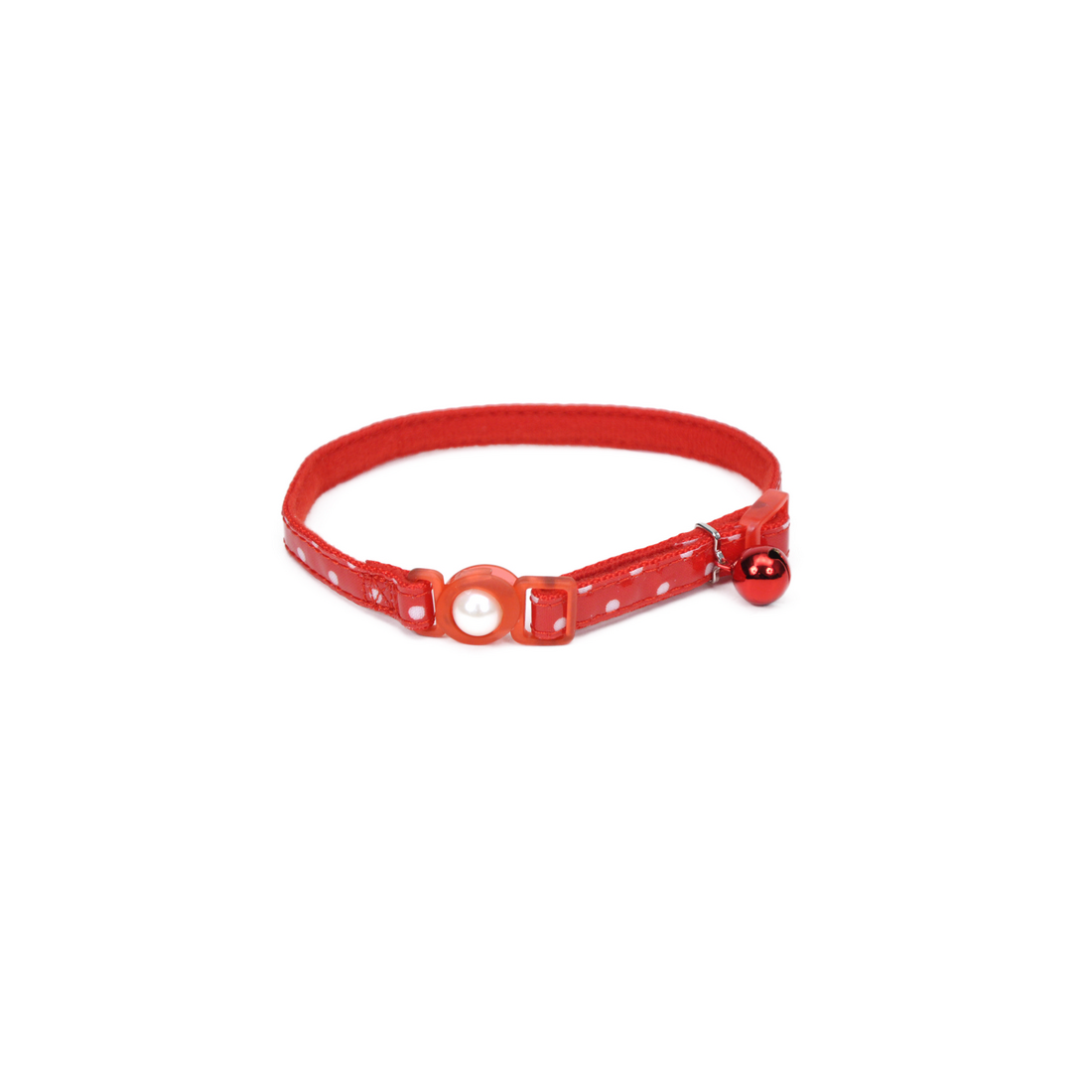 Coastal 3 and Safe Cat Fashion Collar with Polka Dot Overlay Red