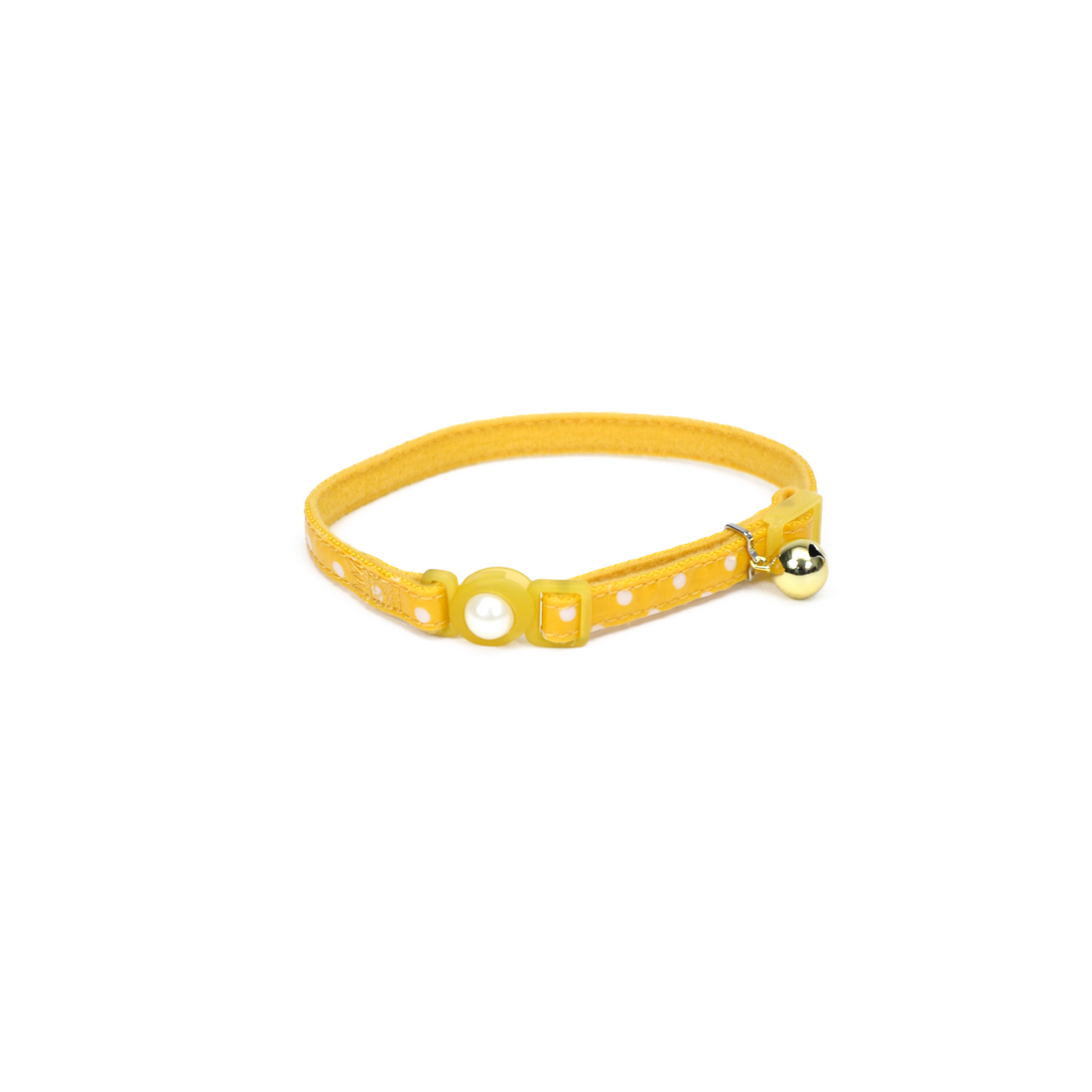 Coastal 3 and Safe Cat Fashion Collar with Polka Dot Overlay Yellow