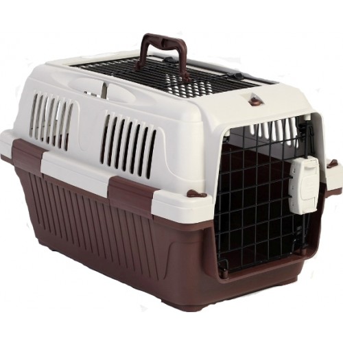 Nutrapet Dog and Cat Carrier Open Grill Top Dark Red Box L63Cms X W41Cms X H40 Cms
