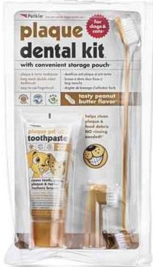 Petkin Plaque Dental Kit Peanut Butter Flavour