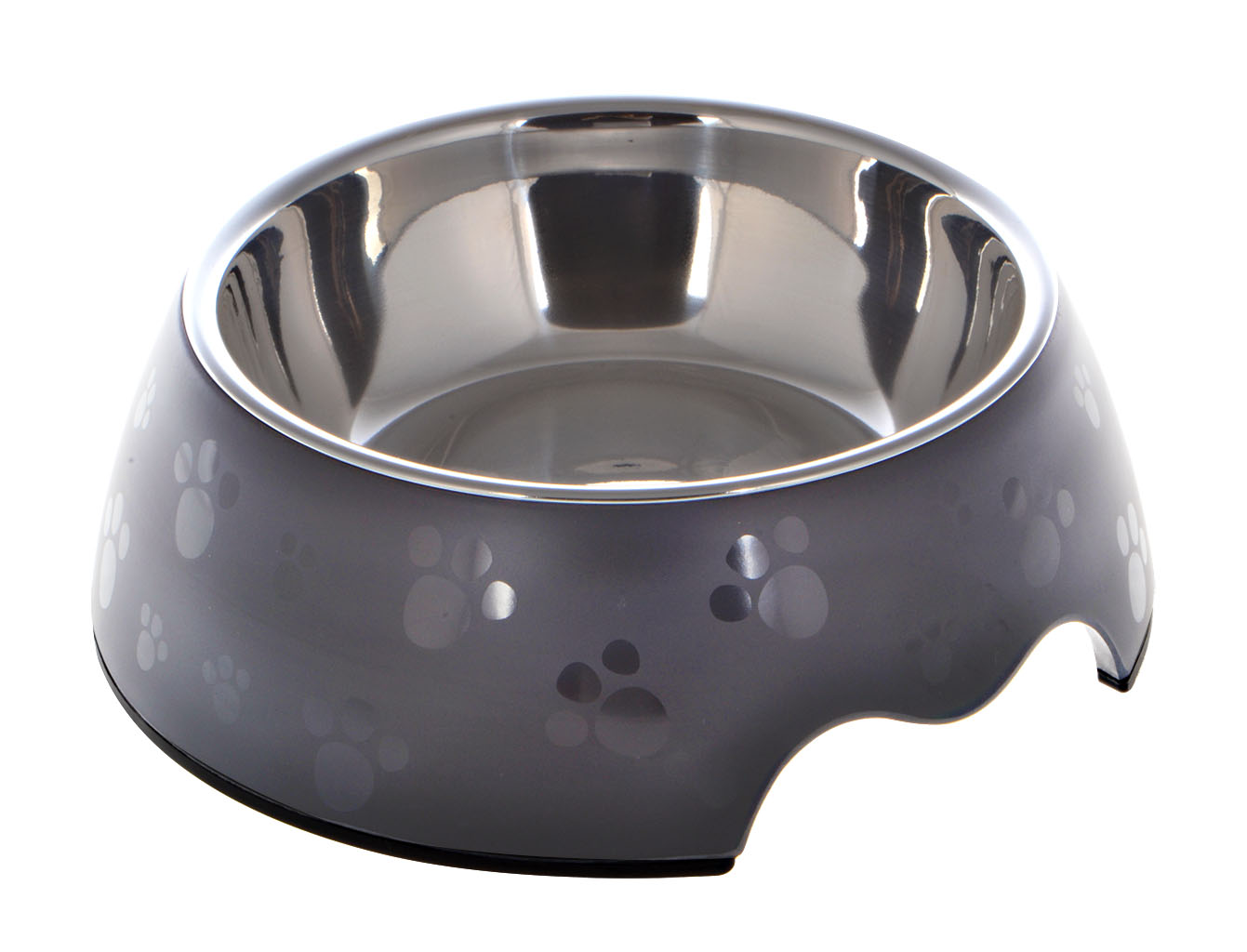 Nutrapet Melamine Round Paw Bowl Sets Grey L:22 * 7.5Cms 700/ml23.6oz