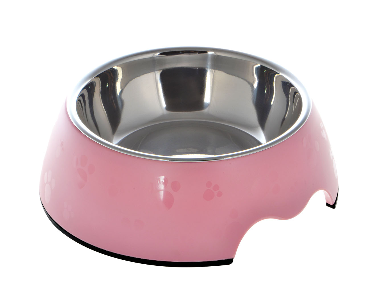 Nutrapet Melamine Round Paw Bowl Sets Pink L:22 * 7.5Cms 700/ml23.6oz