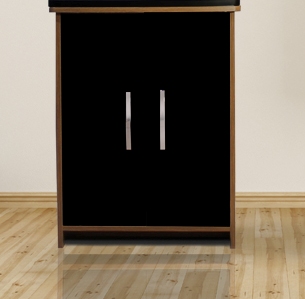 Aqua One AquaVue 580 Cabinet Only 58x32x74cm Black Gloss Reversible Door (walnut)