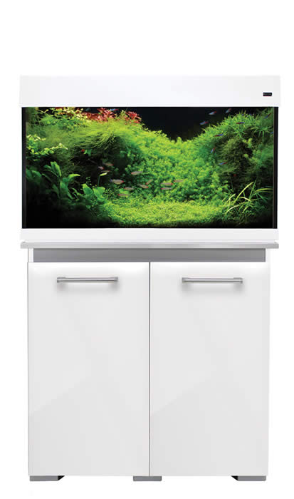Aqua One AquaVogue Cabinet 135 80wx42dx50cm White Gloss With Grey NEW STYLE-CABINET ONLY