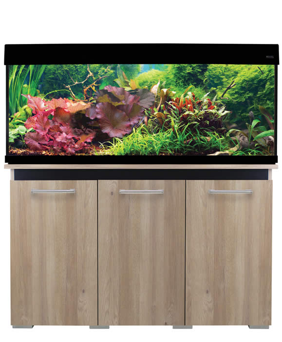 Aqua One AquaVogue Cabinet 245 120wx45dx55cm Nash Oak With Black NEW STYLE) -CABINET ONLY
