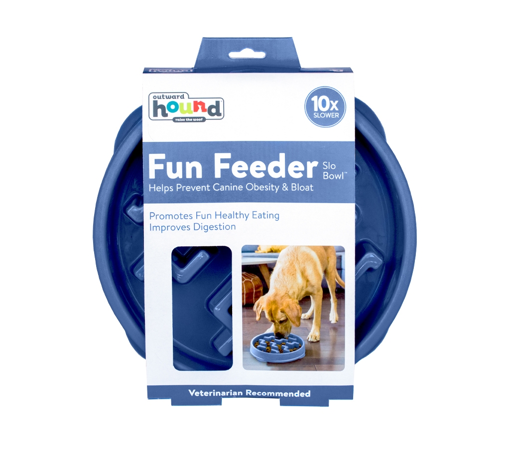 Outward Hound Fun Feeder Notch Blu LG