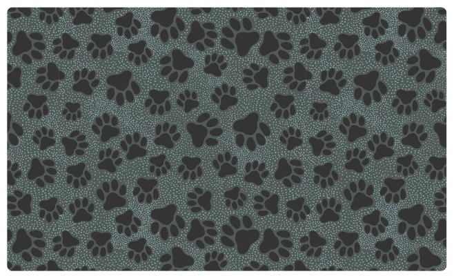 Dry Mate Pet Place Mate Dogs Paw Dots Black 16 X 28 Inches