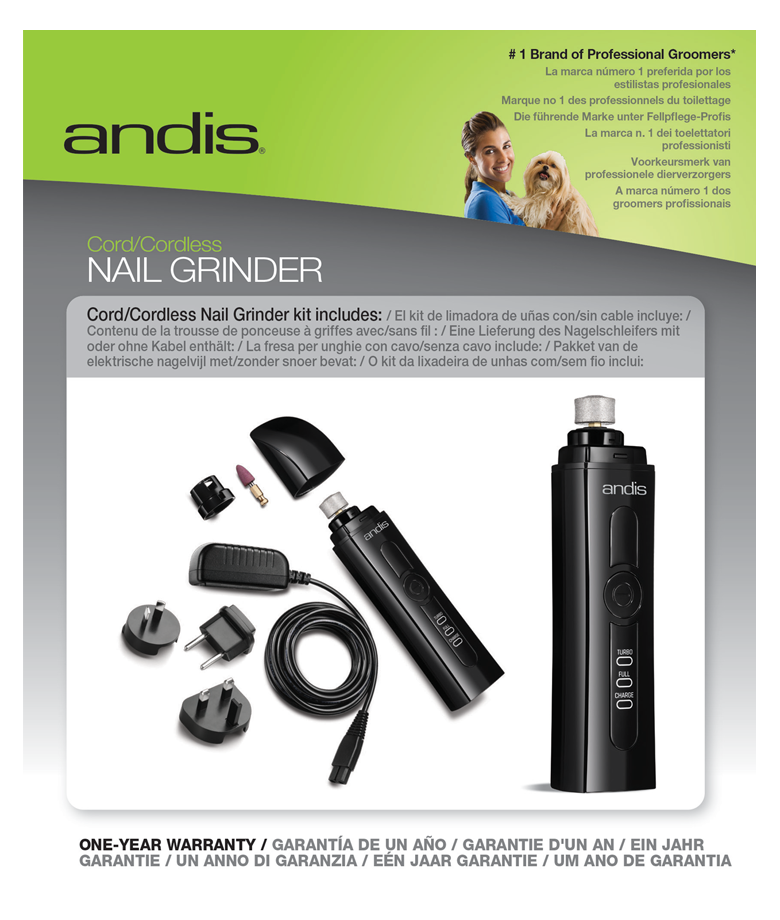 ANDIS CNG-1 Nail Grinder, Cord / Cordless 2 Speed - UK / EU / AUS