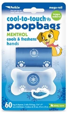 Petkin Cool-to-touch Poopbags - 60ct with dispenser