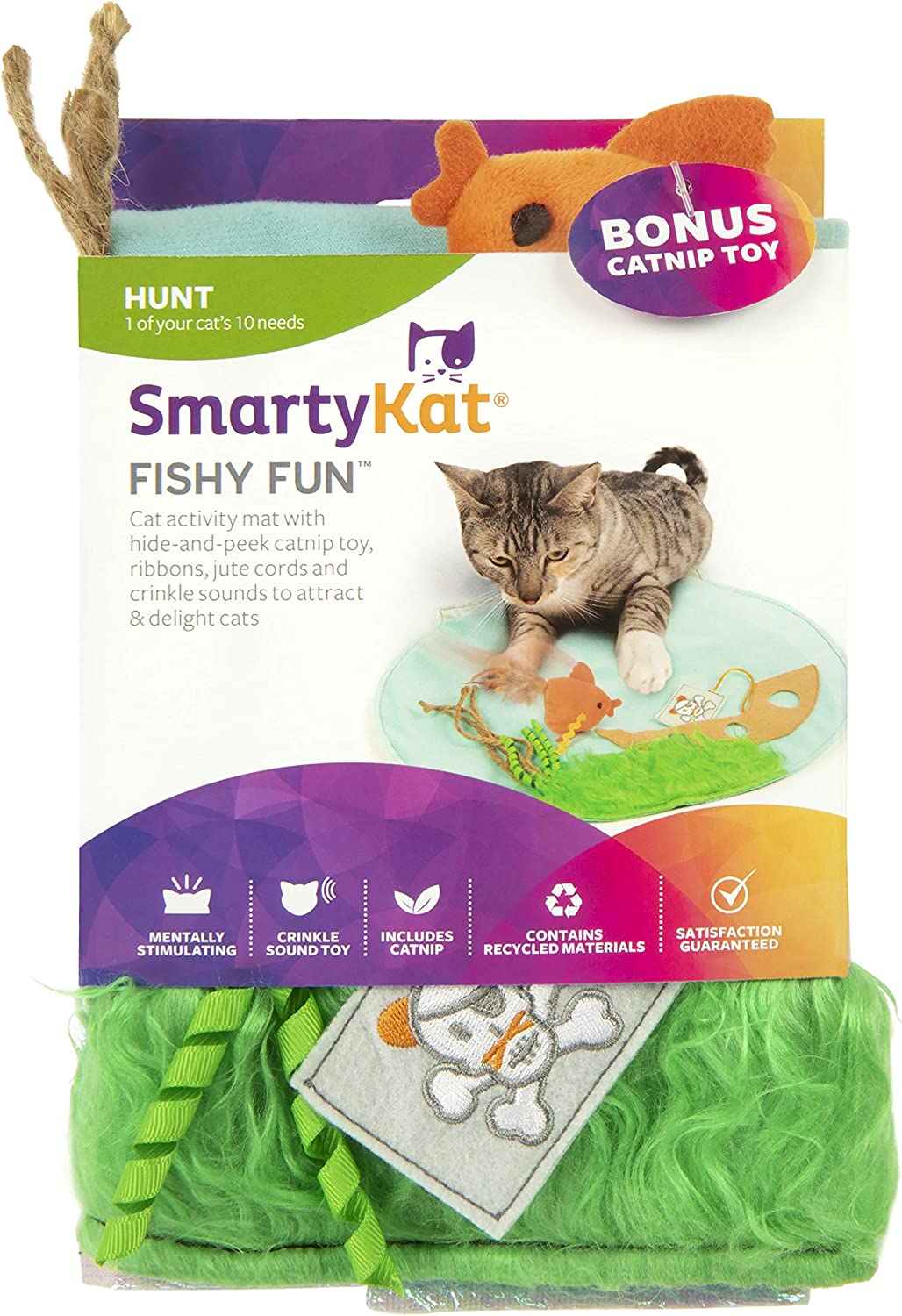 SmartyKat® Fishy Fun™ Crinkle Play Mat Catnip Cat Toy