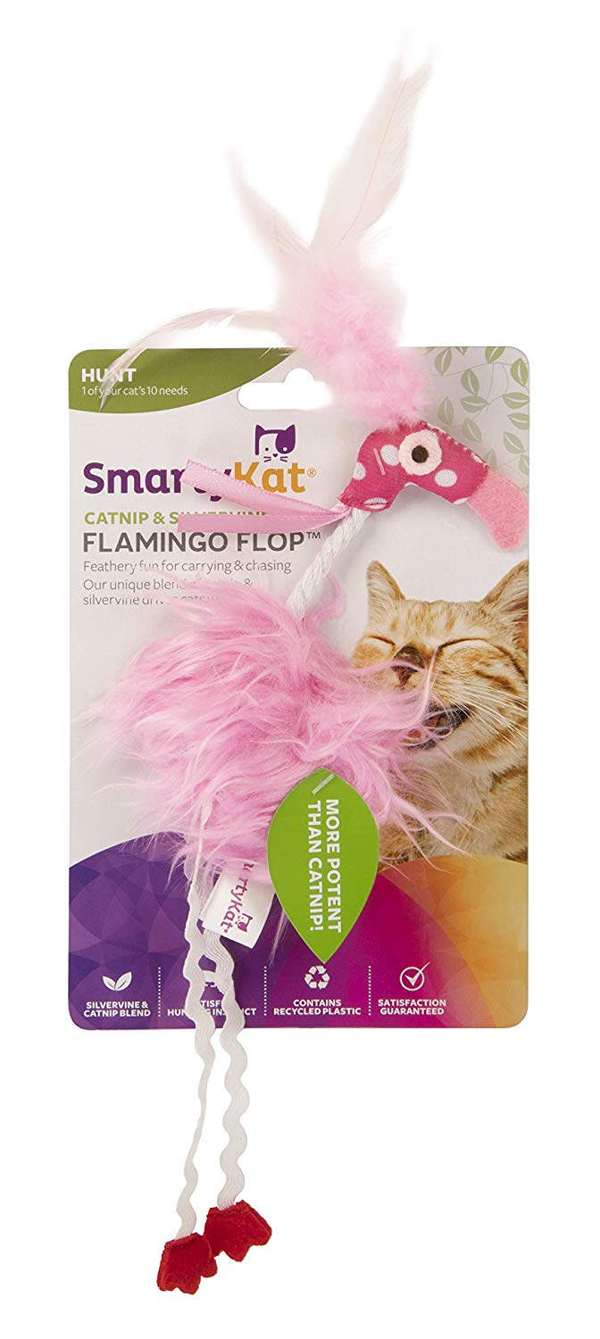 Smartykat® Flamingo Flop™ Feathered Catnip And Silvervine Cat Toy