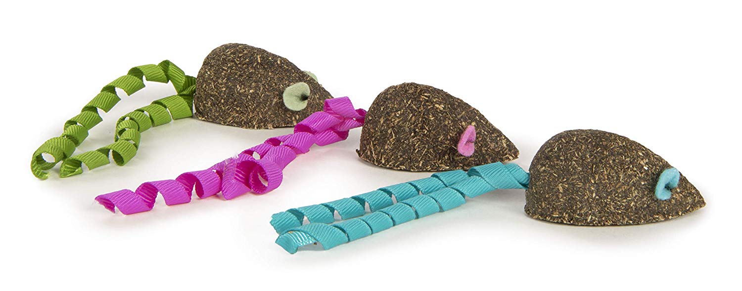 Smartykat® Magic Mice™ Set Of 3 Compressed Catnip And Ribbon Cat Toys