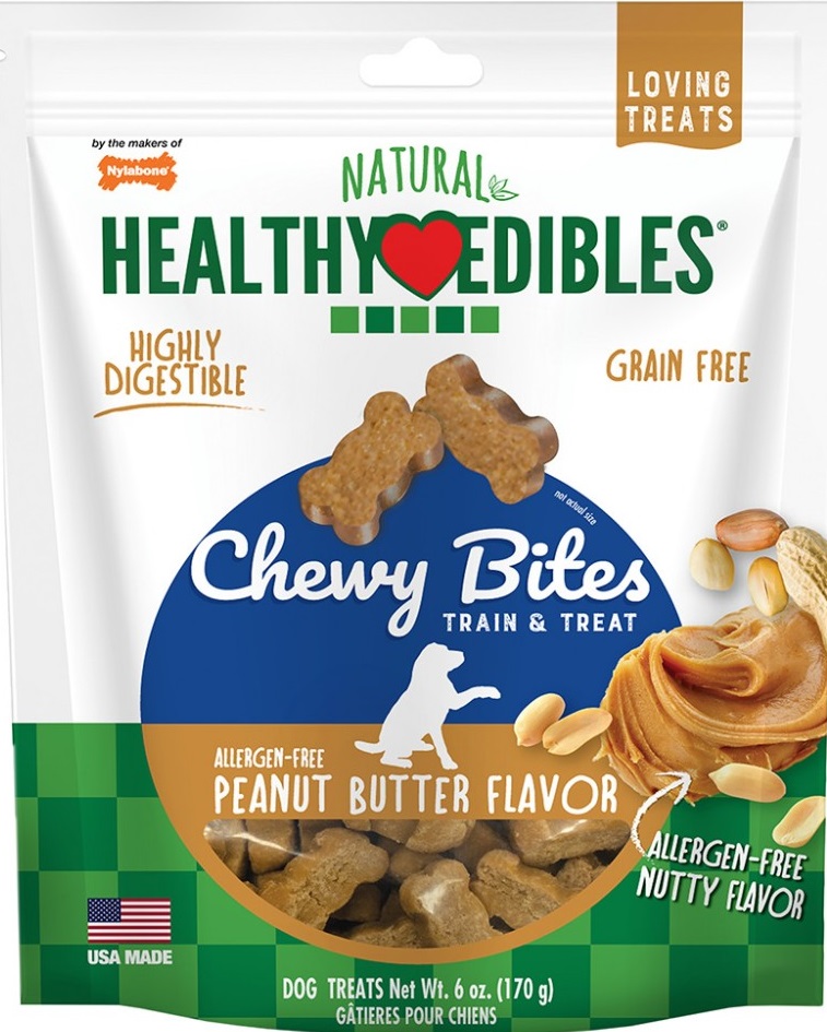 Nylabone Healthy Edibles Chewy Bites Peanut Butter Flavor 6 oz
