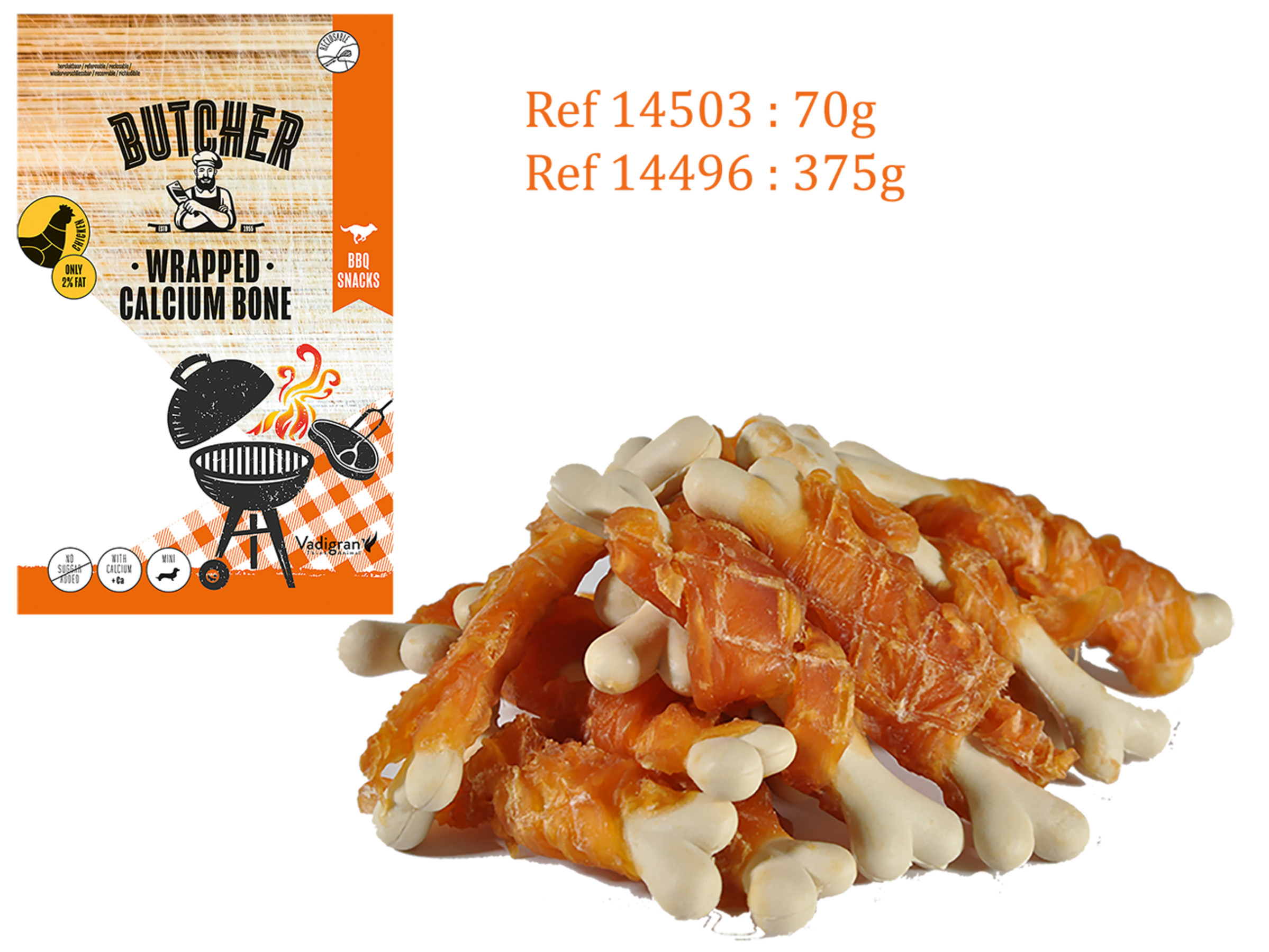 Vadigran Butcher Chicken Wrapped Calcium Bone 70g Mini