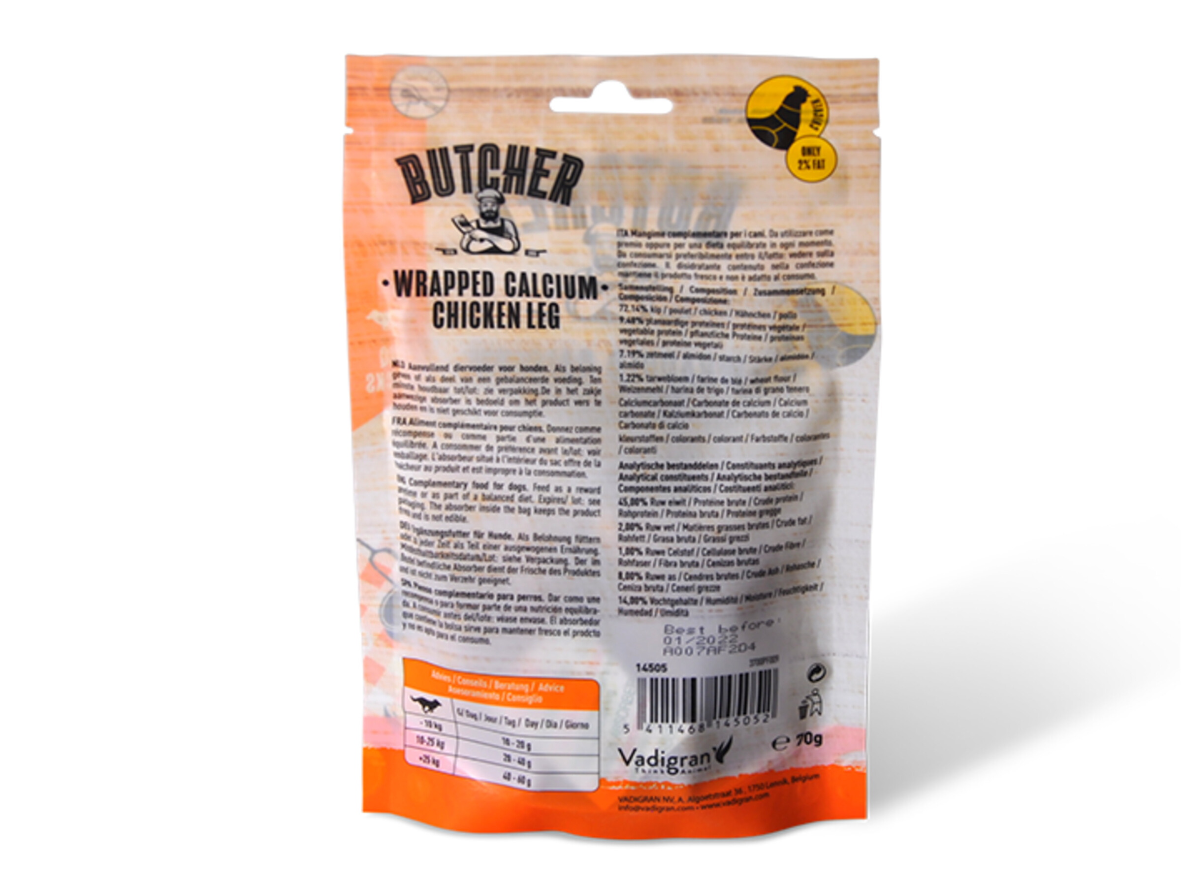 Vadigran Butcher Chicken Wrapped Calcium Chicken Leg 70g