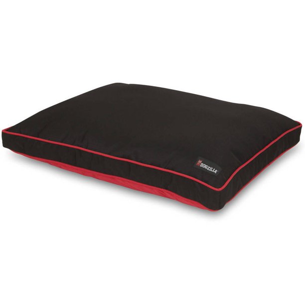 PET MATE DOGZILLA 29X40 GUSSETED PILLOW BED RED/BLACK