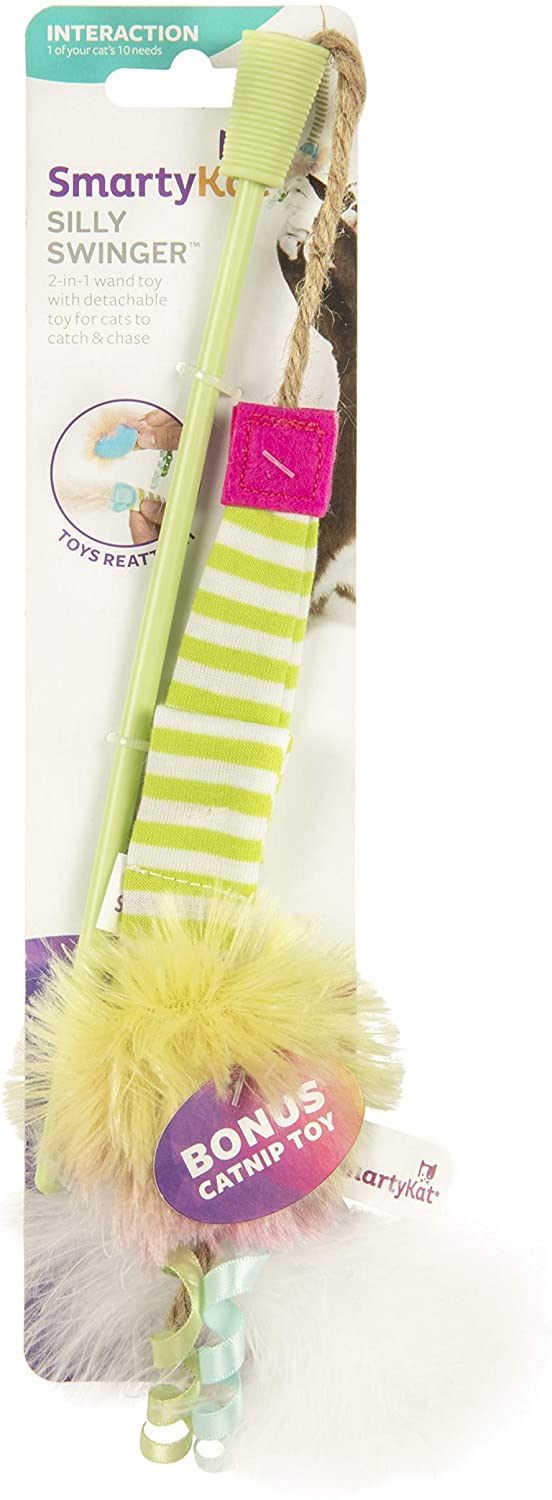Smartykat® Silly Swinger Feather And Catnip Wand Cat Toy