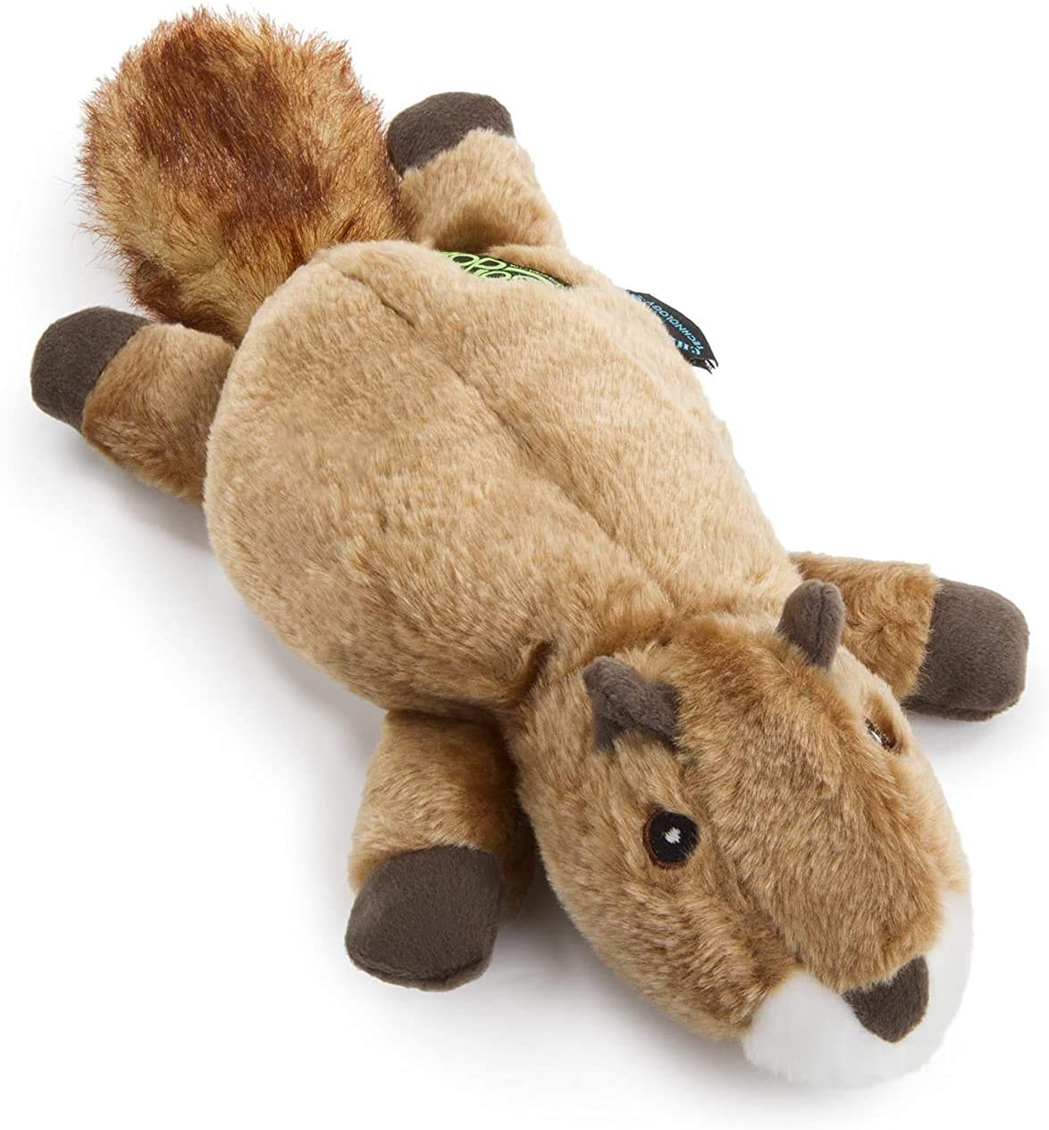 goDog® Flatz™ Squirrel with Chew Guard Technology™ Durable Plush Squeaker Dog Toy