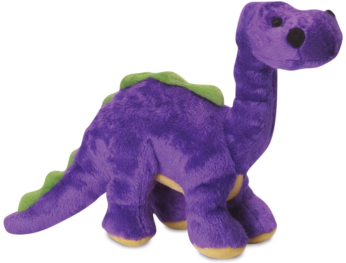 goDog® Dinos™ Bruto™ with Chew Guard Technology™ Durable Plush Squeaker Dog Toy, Purple, Mini
