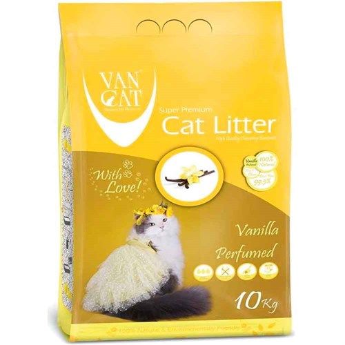 Van Cat White Bentonite Clumping Cat Litter Vanilla 10Kg Compact