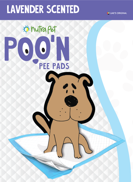 NutraPet Poo N Pee Pads Lavender Scented 60 Cms X 60 Cms 5 X Absorption With Floor Mat Stickers - 50 Count LARGE