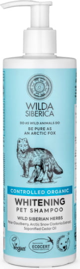 Wilda Siberica. Controlled Organic, Natural & Vegan Whitening pet shampoo, 400 ml