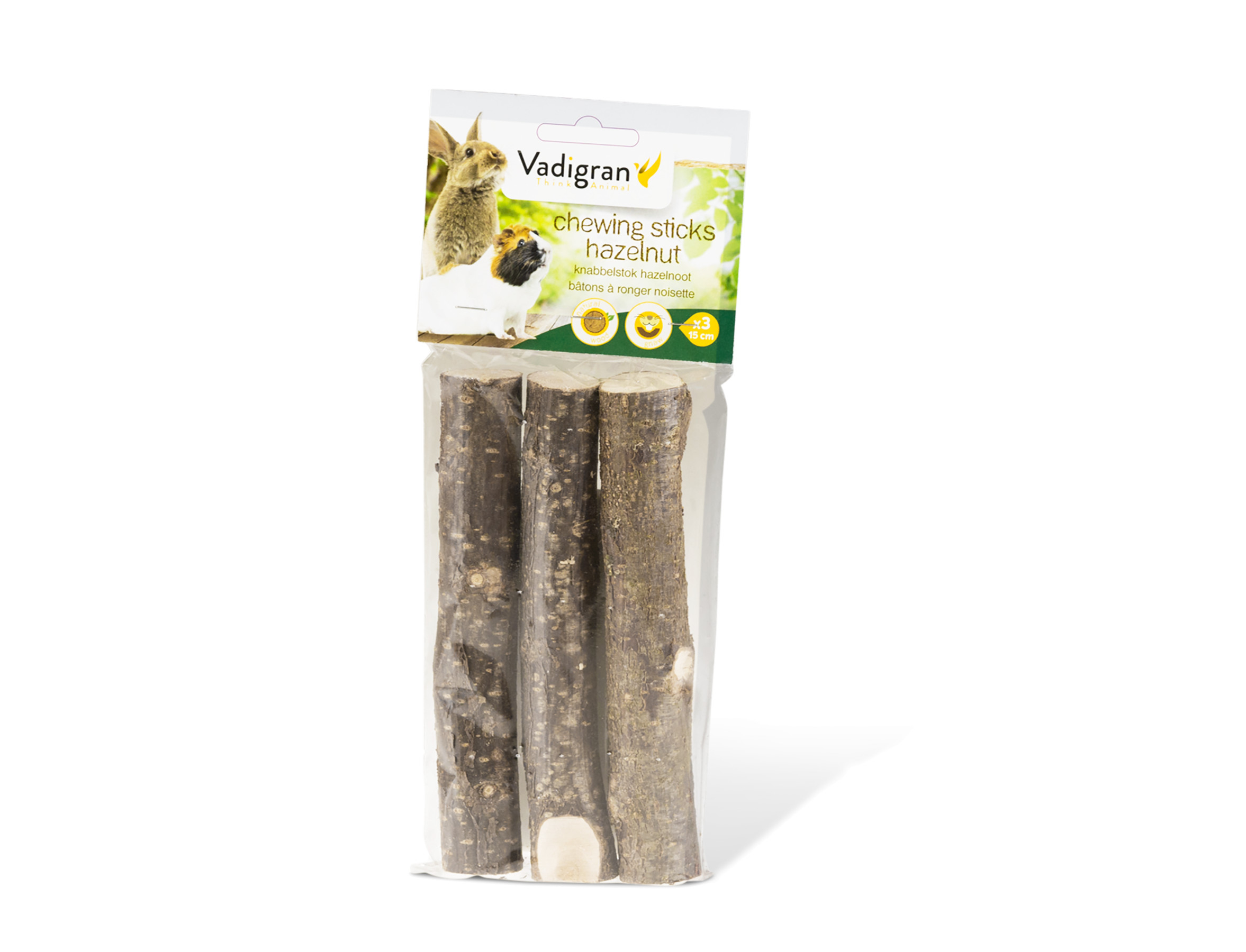 VADIGRAN Chewing sticks hazelnut 15cm (3pcs)
