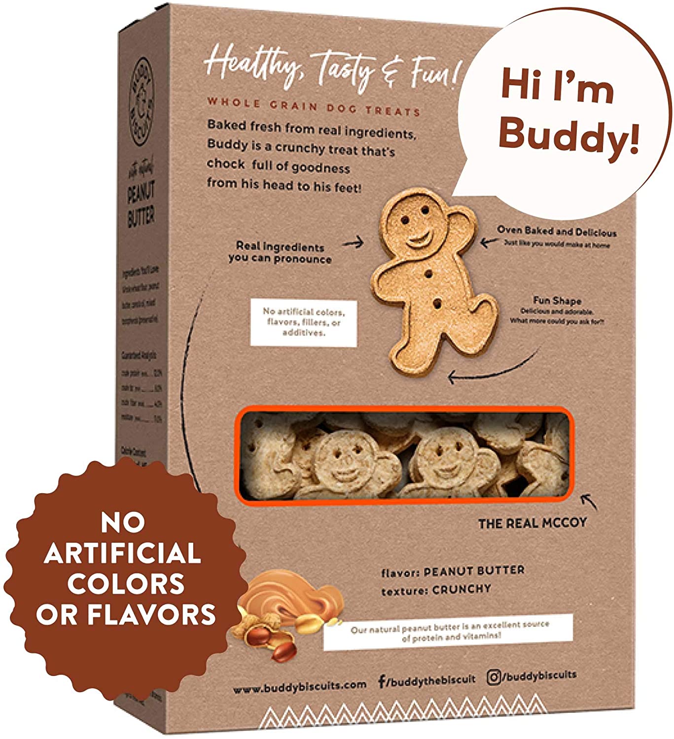 Buddy Biscuits Crunchy Treats With Peanut Butter - 16 Oz