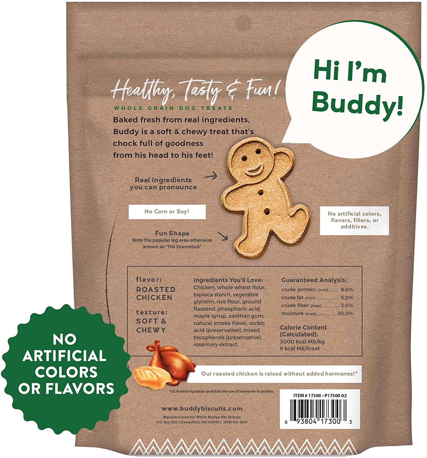Buddy Biscuits Grain Free Chewy Treats with Roasted Chicken - 5 oz.