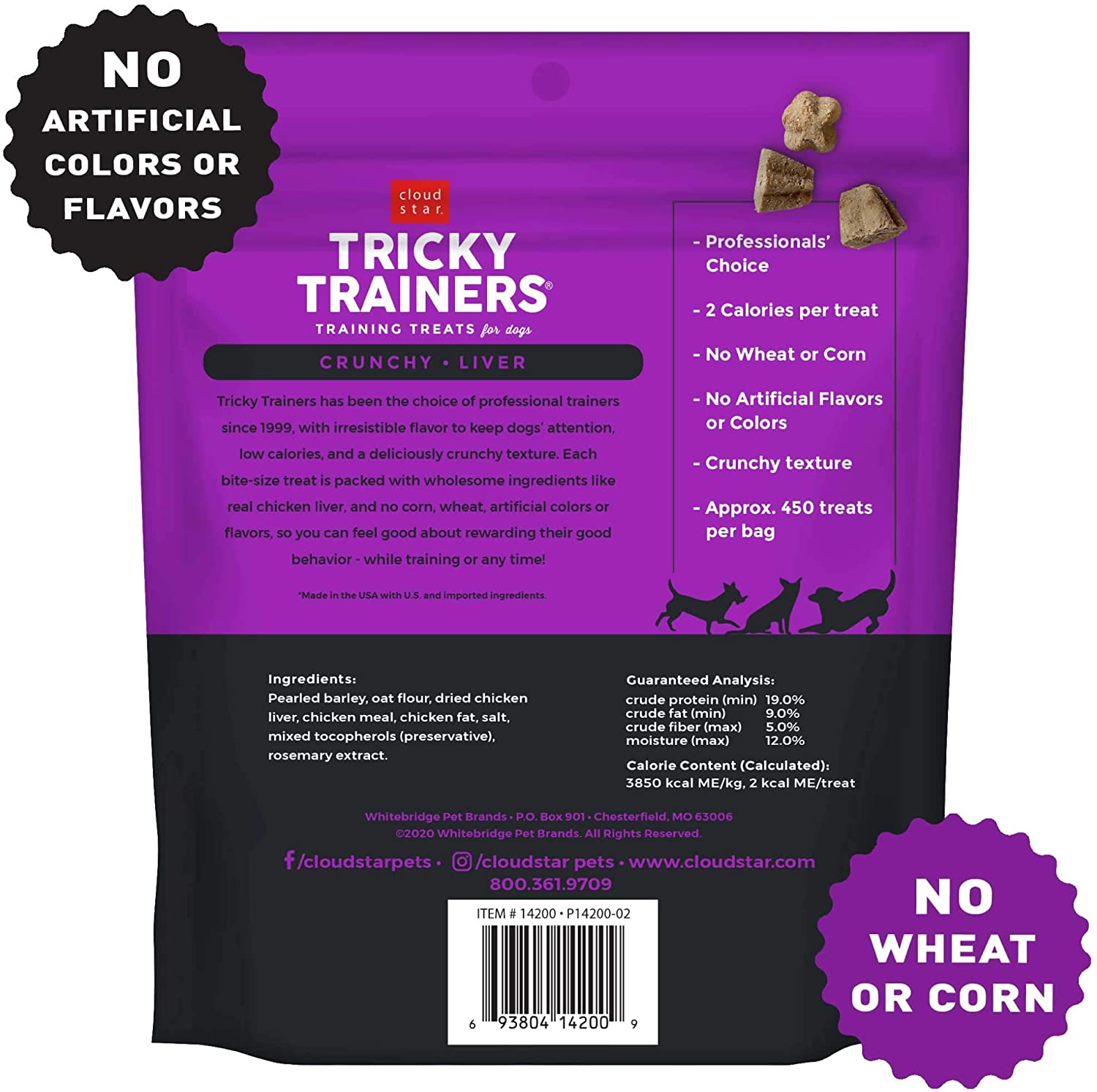 Cloud Star Tricky Trainers Crunchy Treats - Liver - 8 Oz