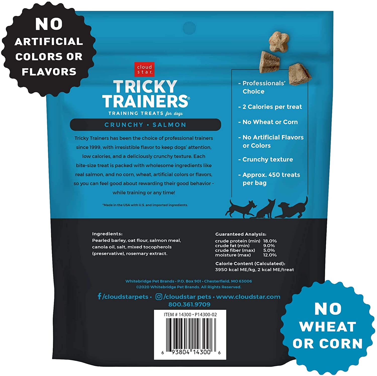 Cloud Star Tricky Trainers Crunchy Treats - Salmon - 8 Oz